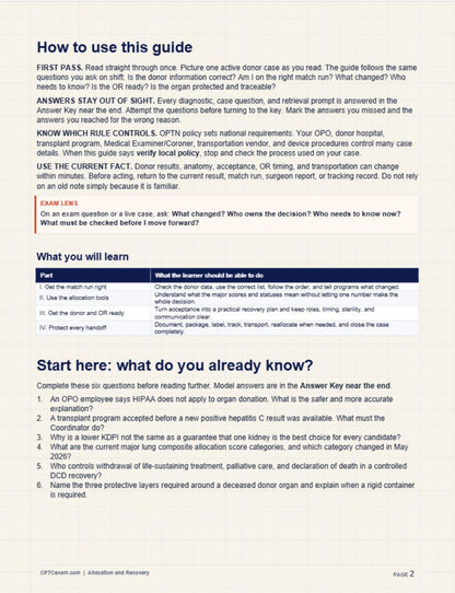 Organ Recovery & Preservation Study Guide (2026 Edition)