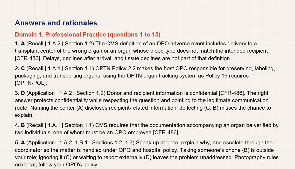 CTP Exam Study Guide: A Field Guide for New Organ Preservationists