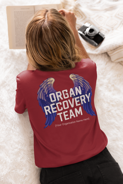 Personalized Organ Recovery Team T Shirt, Angel Wings