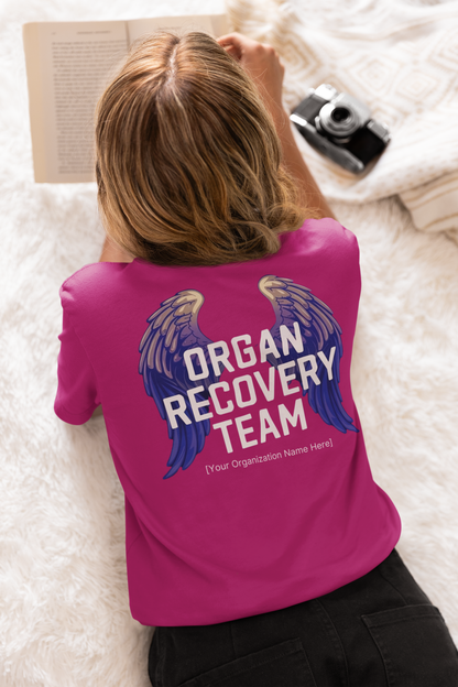 Personalized Organ Recovery Team T Shirt, Angel Wings