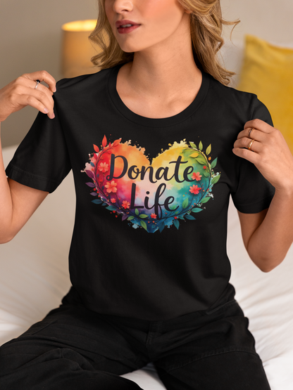 Donate Life Shirt, Hearts and Leaves, SoftStyle T-Shirt