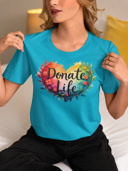 Donate Life Shirt, Hearts and Leaves, SoftStyle T-Shirt