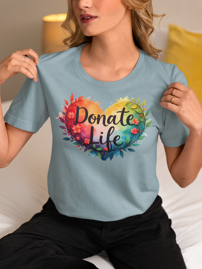 Donate Life Shirt, Hearts and Leaves, SoftStyle T-Shirt