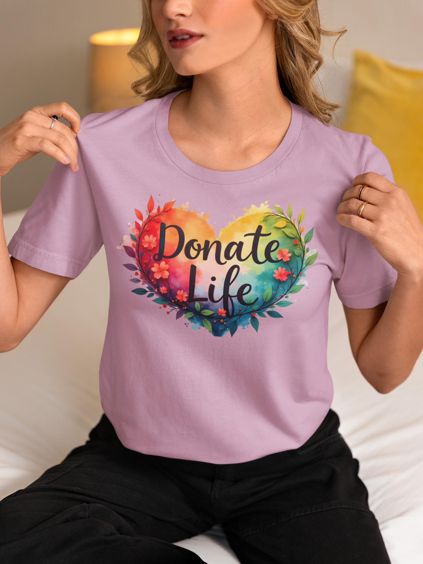 Donate Life Shirt, Hearts and Leaves, SoftStyle T-Shirt