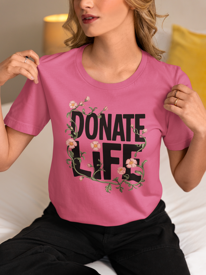 Floral Donate Life Shirt, Organ Donation T Shirt