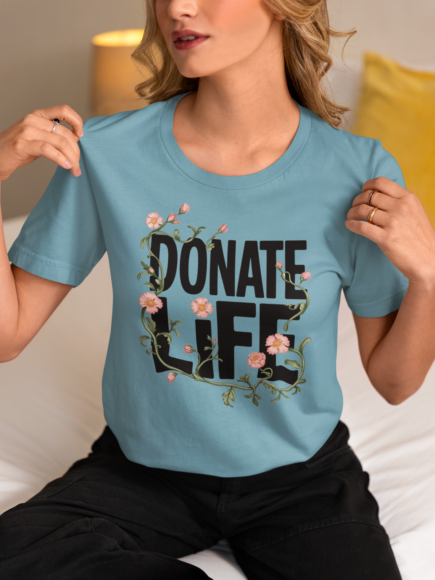 Floral Donate Life Shirt, Organ Donation T Shirt