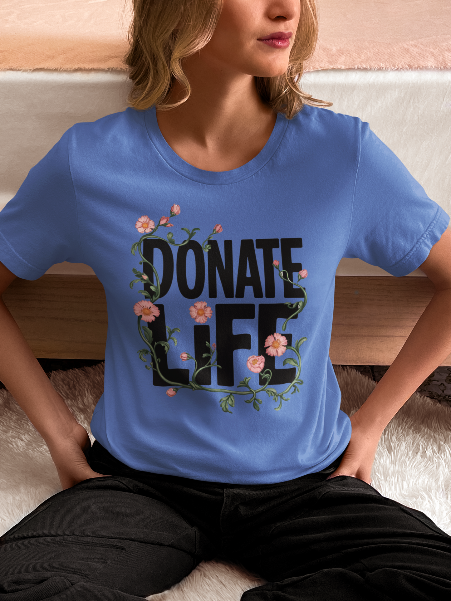 Floral Donate Life Shirt, Organ Donation T Shirt