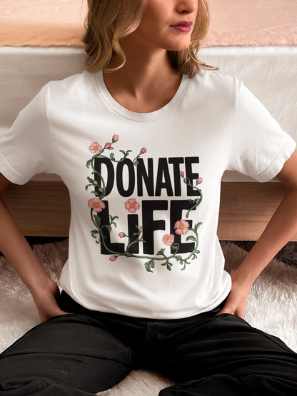 Floral Donate Life Shirt, Organ Donation T Shirt