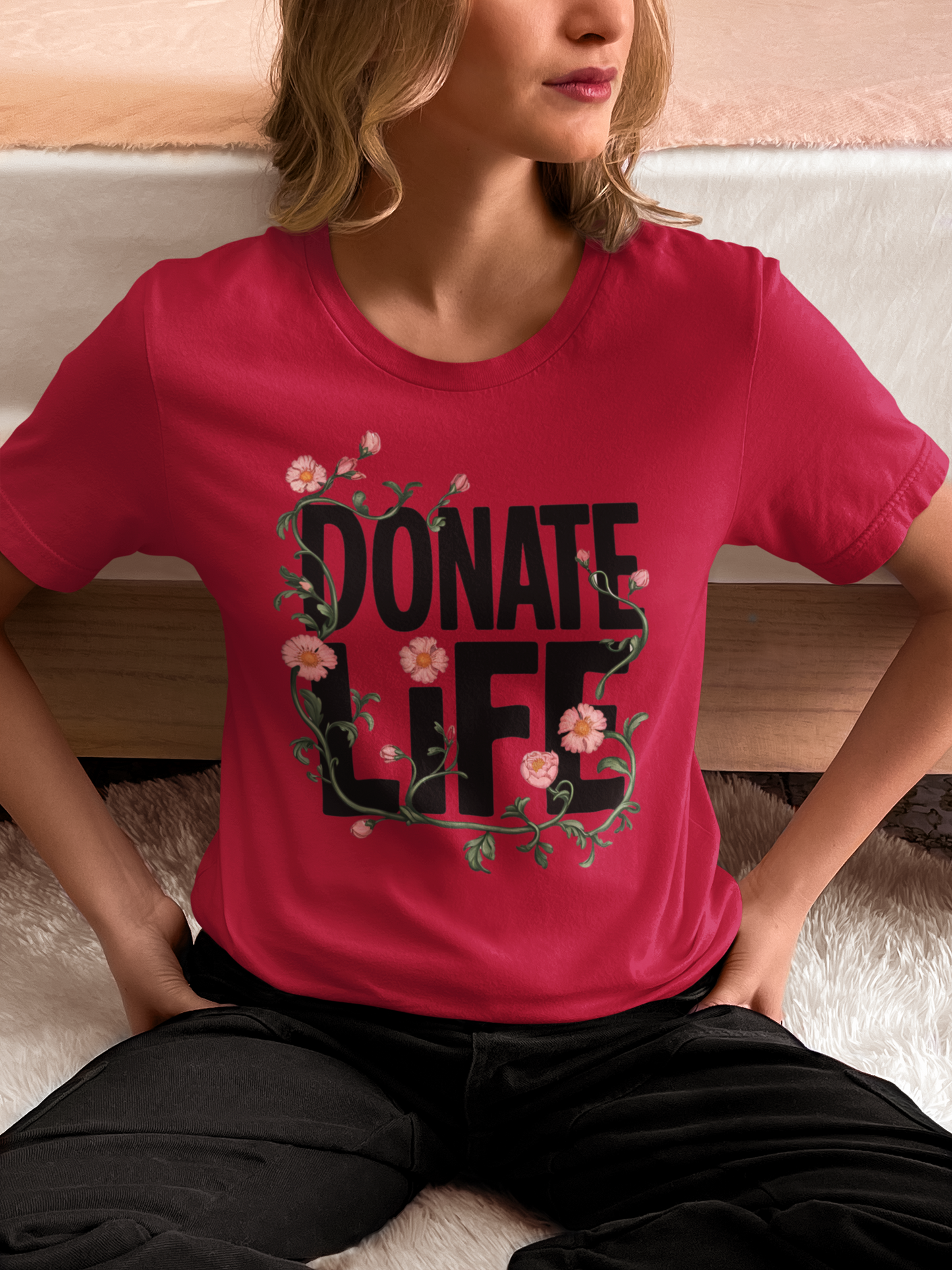 Floral Donate Life Shirt, Organ Donation T Shirt