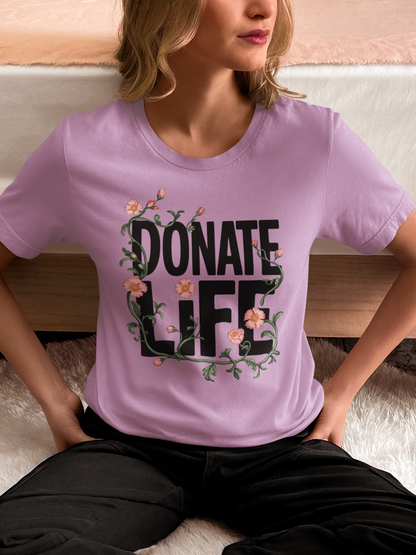 Floral Donate Life Shirt, Organ Donation T Shirt