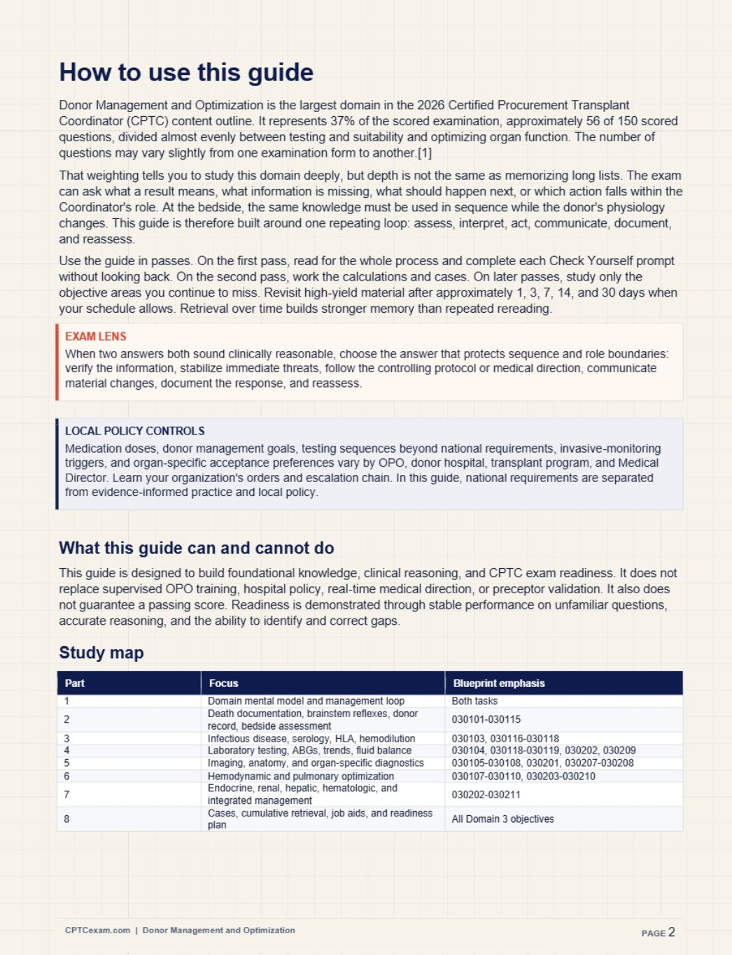 Donor Management & Optimization — CPTC Study Guide | 2026 Edition