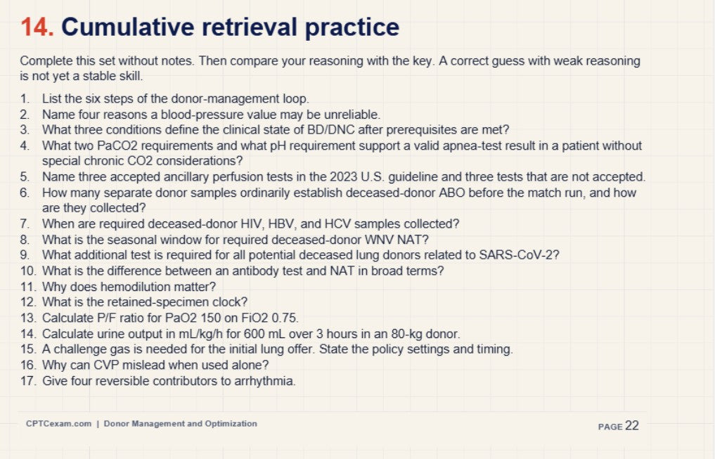 Donor Management & Optimization — CPTC Study Guide | 2026 Edition