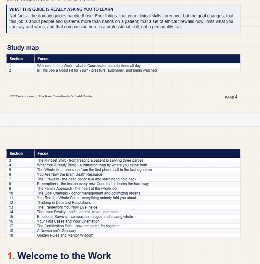 Field Guide for the New Organ Procurement Coordinator