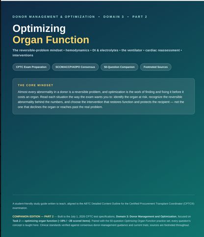 Donor Management: Optimizing Organ Function Study Guide (2026 Edition)
