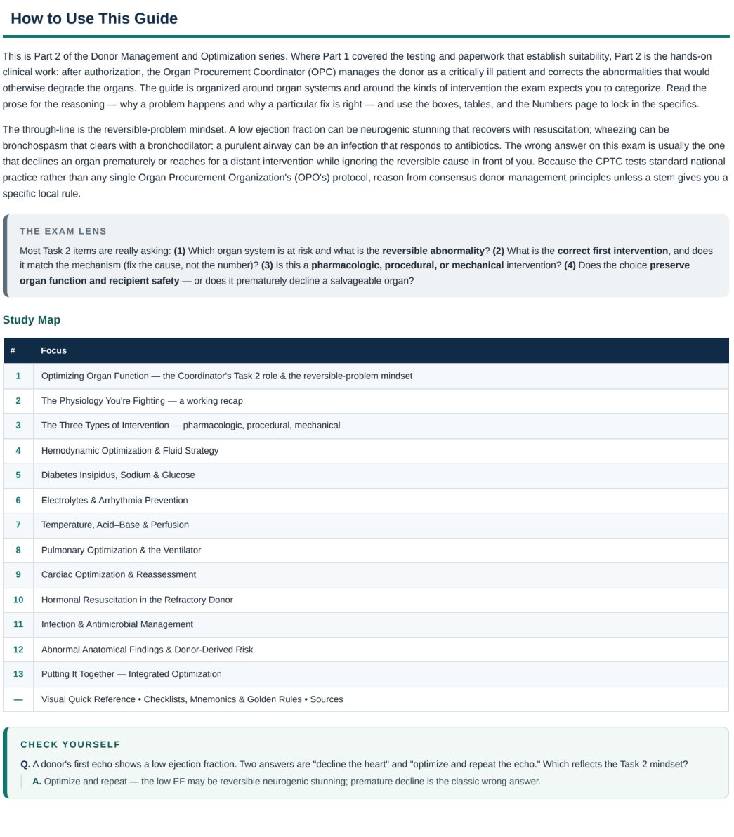 Donor Management: Optimizing Organ Function Study Guide (2026 Edition)