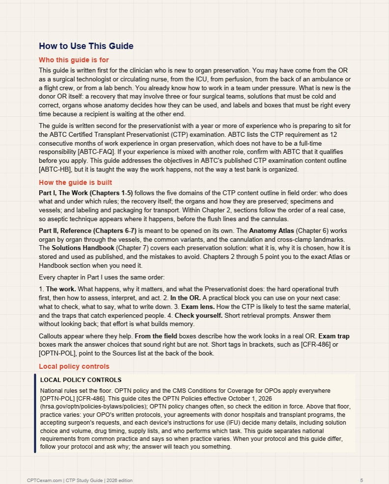 CTP Exam Study Guide: A Field Guide for New Organ Preservationists