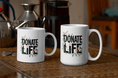 Floral Donate Life Mug, Organ Donation Gift