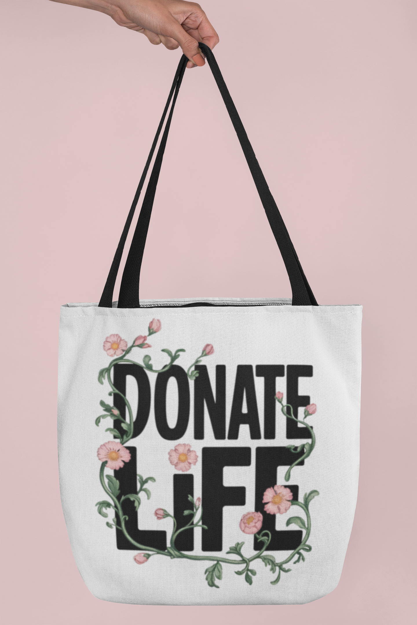 Floral Donate Life Tote Bag