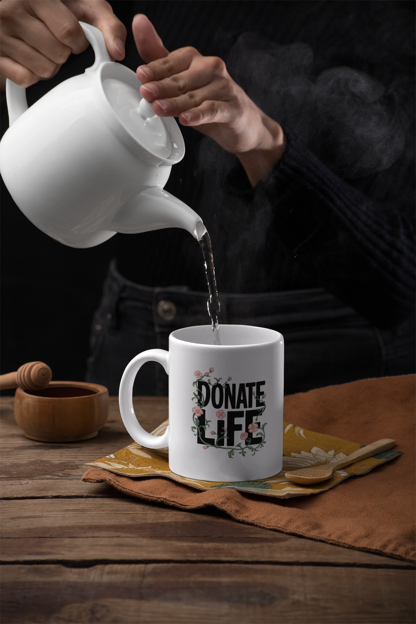 Floral Donate Life Mug, Organ Donation Gift