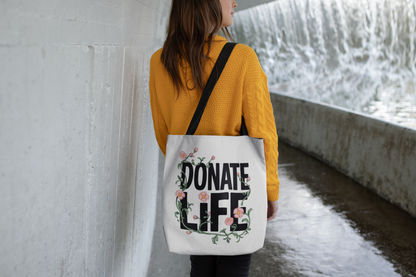 Floral Donate Life Tote Bag