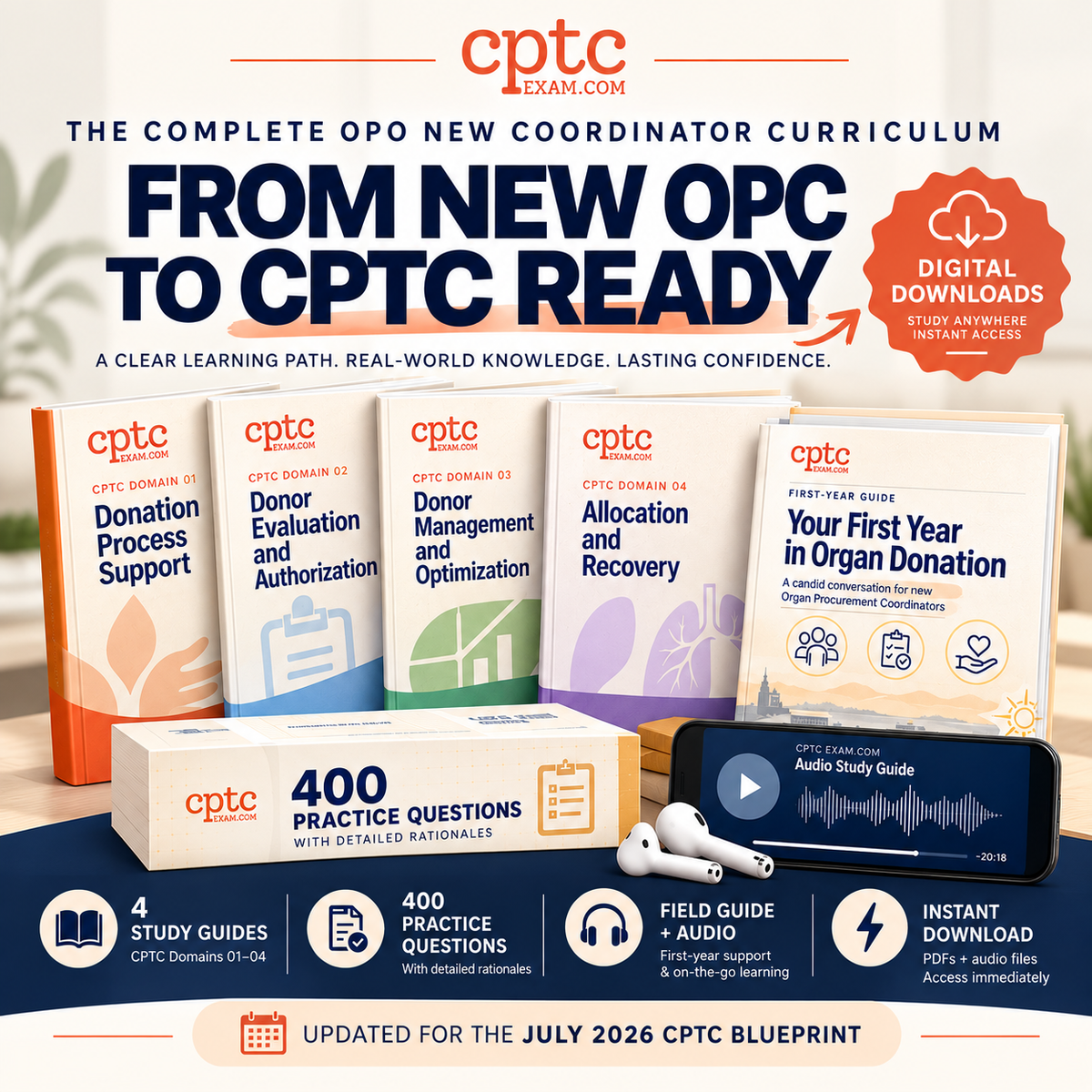 CPTCexam.com From New OPC to CPTC Ready curriculum: four domain study guides, 400 practice questions, first-year field guide and audio, instant digital download