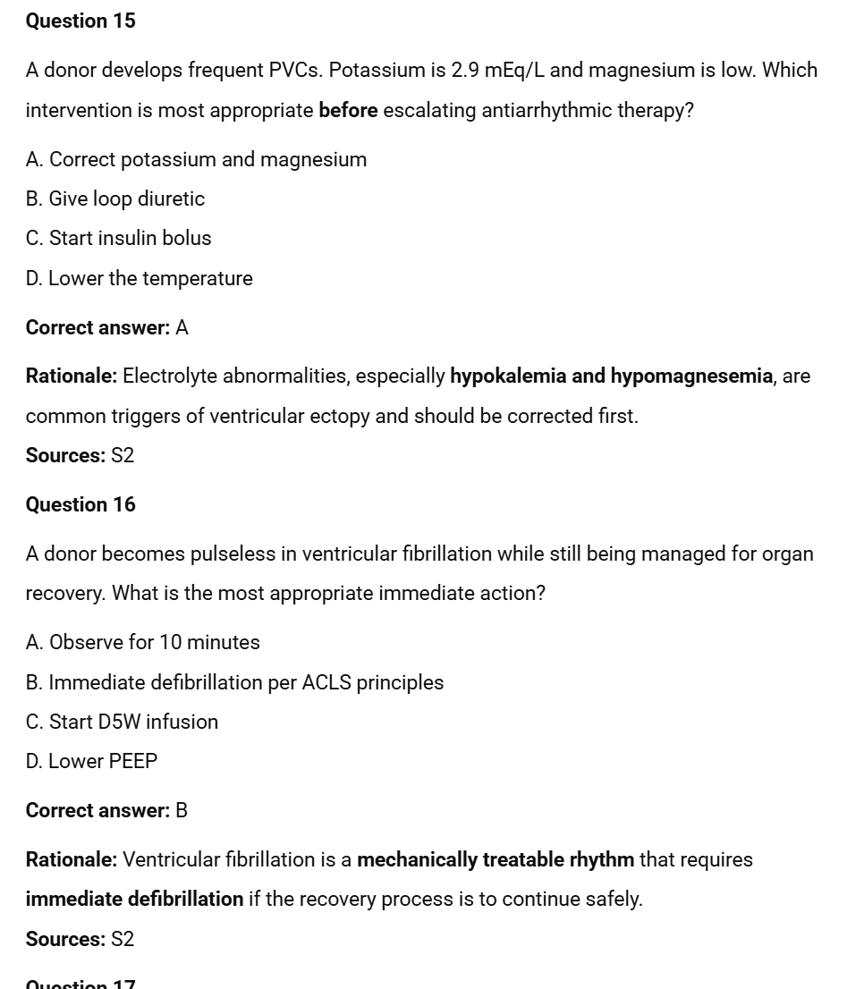 Donor Management and Optimization (Part 2) -Optimizing Organ Function - 50 CPTC Practice Questions (July 2026 Edition)