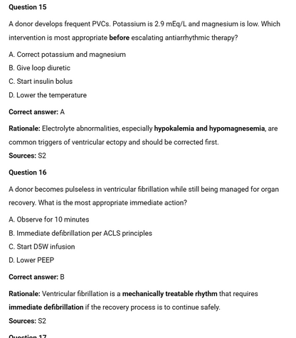 Donor Management and Optimization (Part 2) -Optimizing Organ Function - 50 CPTC Practice Questions (July 2026 Edition)