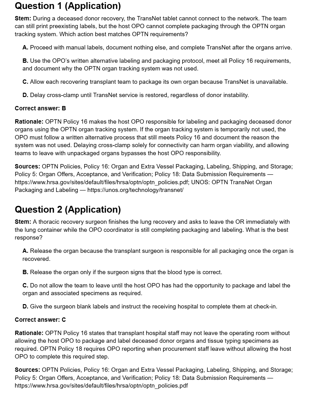 Organ Recovery & Preservation - 50 CPTC Exam Questions (July 2026 Edition)