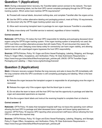 Organ Recovery & Preservation - 50 CPTC Exam Questions (July 2026 Edition)