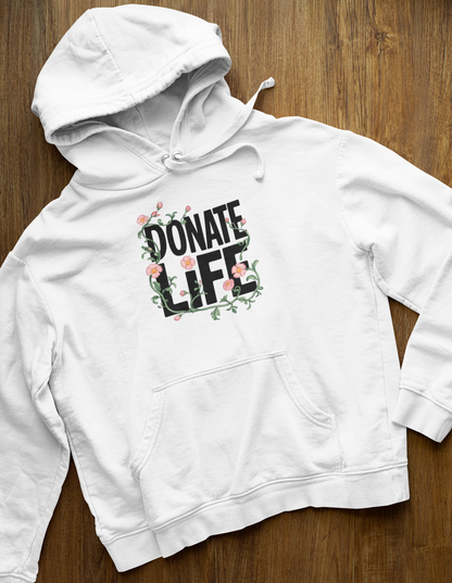 Floral Donate Life Hoodie, Organ Donation Sweatshirt