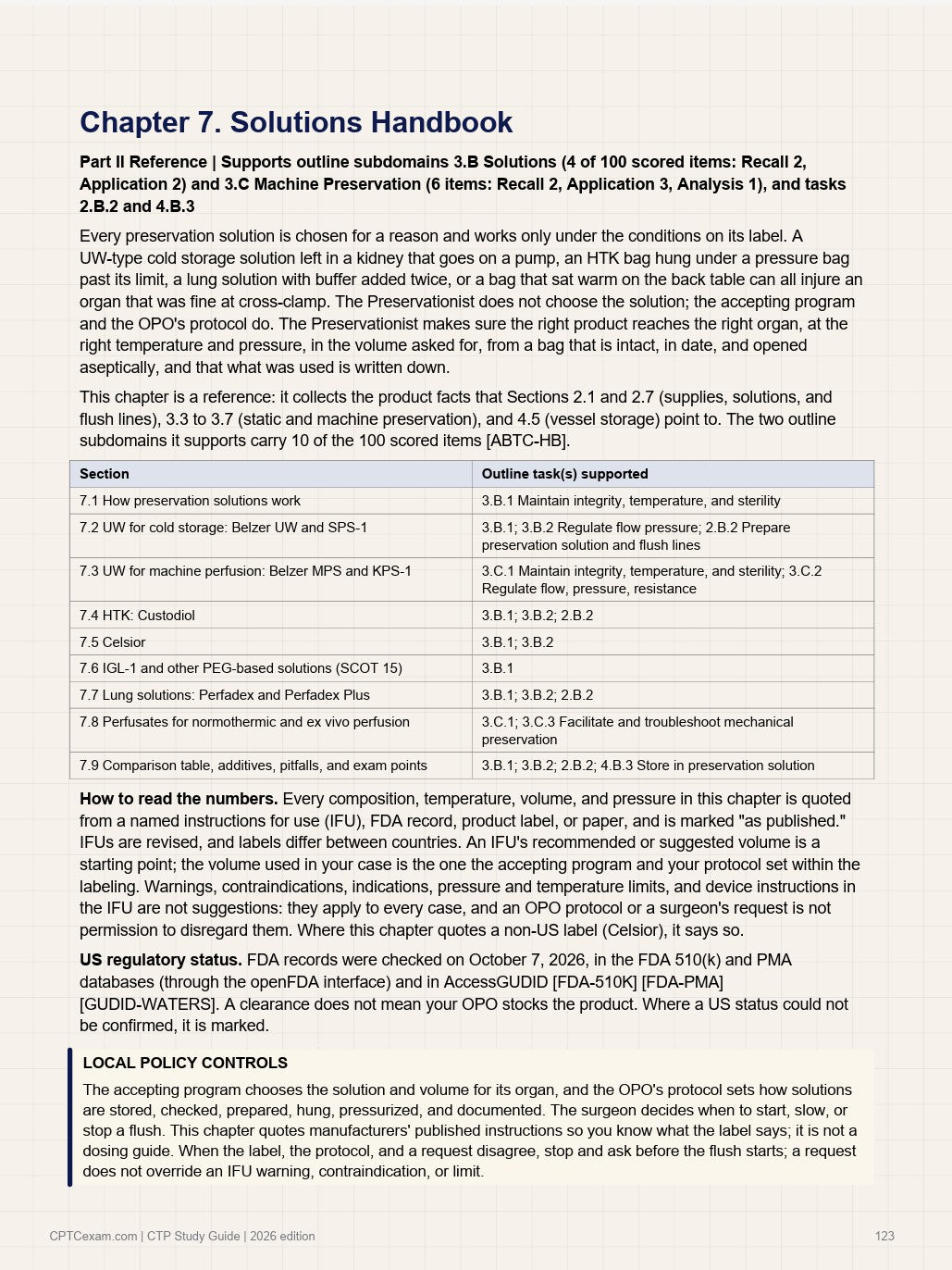 CTP Exam Study Guide: A Field Guide for New Organ Preservationists