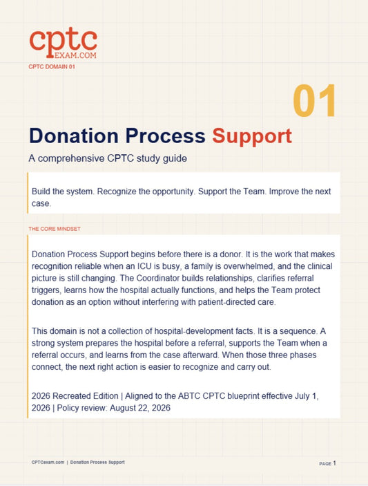 Donation Process Support - CPTC Study Guide- (2026 Edition)