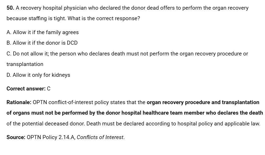 Donor Management and Optimization (Part 1) - Testing and Suitability - 50 CPTC Practice Questions (July 2026 Edition)