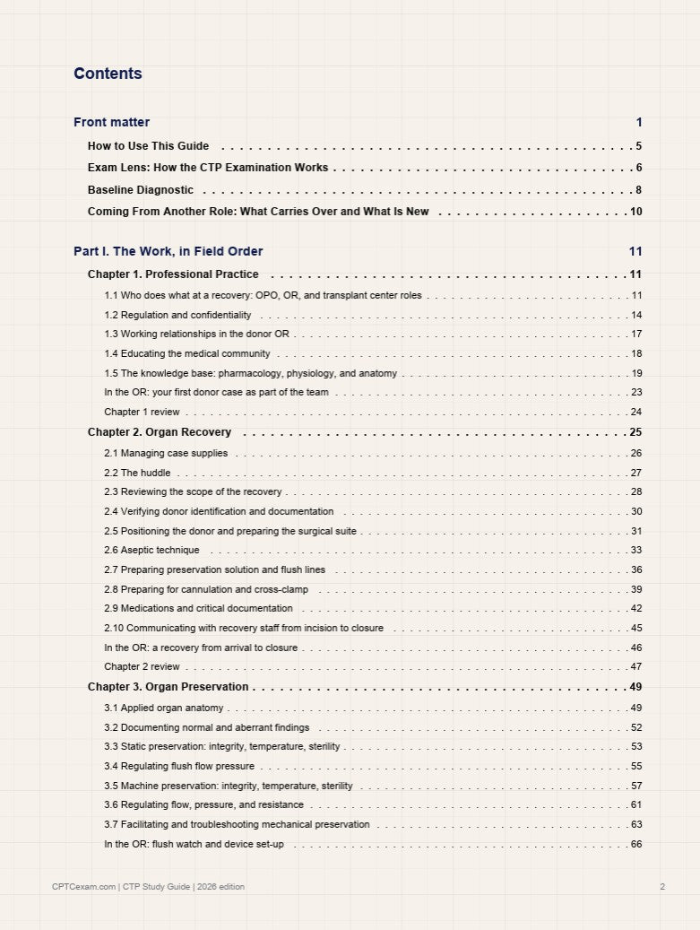 CTP Exam Study Guide: A Field Guide for New Organ Preservationists