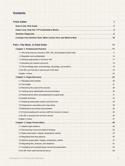 CTP Exam Study Guide: A Field Guide for New Organ Preservationists