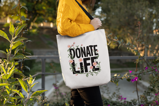 Floral Donate Life Tote Bag