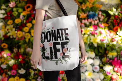 Floral Donate Life Tote Bag