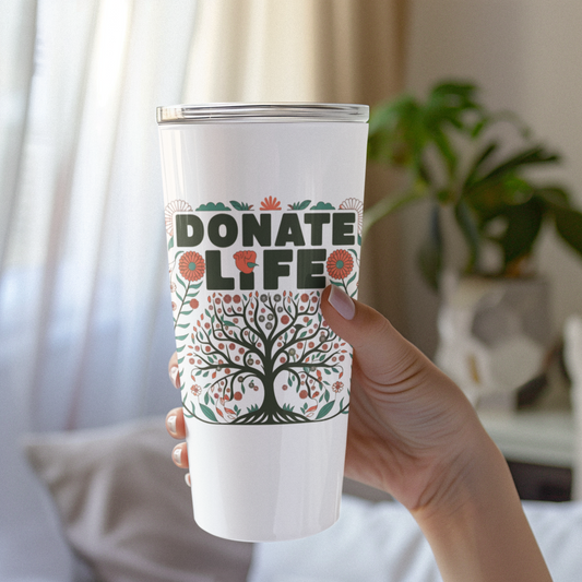 Donate Life Tree Insulated Tumbler 20oz, Organ Transplant Travel Mug